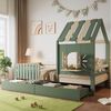 Flieks Kinderbett, Hausbett Einzelbett 90x200cm mit Dach und Fenster mit 2 Schubladen Bild 5