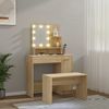 vidaXL Schminktisch-Set mit LED Sonoma-Eiche Holzwerkstoff 3114117 Bild 2