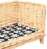 vidaXL Hundekorb mit Kissen 90x54x35 cm Natur Weide 170775 Bild 4