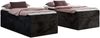Boxspringbett 90x200 Polsterbett ZERO 90 Einzelbett ohne Kopfteil, inkl. Stauraum & Multipocket-Matratze, Hotelbett - Schwarz Plüsch - H3 - Topper T25 Bild 4
