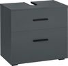 INOSIGN Waschbeckenunterschrank Skara mit Klappe und Schubkasten, schwarze Griffe, Breite 60 cm, Höhe 55 cm Bild 2