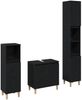 vidaXL Badezimmermöbel-Set Wandmontiert 3 pcs Schwarz Eichen-Optik 3333088 Bild 2
