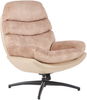 Drehsessel EIDE mit Fußstütze Samtstoff Sandbeige Bild 4