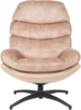 Drehsessel EIDE mit Fußstütze Samtstoff Sandbeige Bild 5
