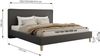Design Polsterbett LUMARO CLASSIC 160 x 200 cm mit Lattenrost & 12cm hohen Füßen, Doppelbett mit Kopfteil, Konfigurierbar, Foam Matratze - Grau Kunstleder - MIRO LUX Bild 4