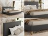 Design Polsterbett LUMARO CLASSIC 160 x 200 cm mit Lattenrost & 12cm hohen Füßen, Doppelbett mit Kopfteil, Konfigurierbar, Foam Matratze - Grau Kunstleder - MIRO LUX Bild 2