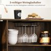 Holz Sideboard Küchenschrank mit Glastür & Verstellbarem Weinregal & Glashaltern Kommode Bild 4