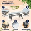 CASARIA® Polyrattan Gartentisch Glasplatte 190x90x74cm grau Bild 3