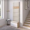 Garderoben-Set Aura version 6 mit Schuhregal und Polsterplatten, Ideal für Flur und Eingangsbereich (Weiß / Eiche Artisan, Trinity 02), 225 x 40 x 70 cm Bild 5