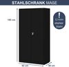 Werkzeugschrank mit Lochwand AESO - Mit Schubladen, Abschließbar | Metallschrank mit Werkzeugwand Werkstattschrank Perforierte Rückwand, 185x92x50cm Schwarz Bild 2