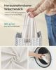 Songmics Wäschekorb handgeflochten, Rattan Weiß, 90L 46 x 33 x 60 cm Bild 4