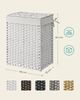Songmics Wäschekorb handgeflochten, Rattan Weiß, 90L 46 x 33 x 60 cm Bild 5
