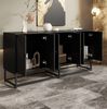 Moderner Aufbewahrungsschrank 160x38x75,5 cm mit 3 Doppeltüren – stilvolles Sideboard in Matt-Schwarz Bild 5