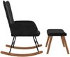 Schaukelstuhl mit Hocker Samt Schwarz [327760] Bild 4