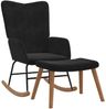 Schaukelstuhl mit Hocker Samt Schwarz [327760] Bild 2