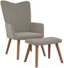 vidaXL Relaxsessel mit Hocker Hellgrau Samt [327666] Bild 2