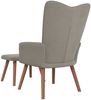 vidaXL Relaxsessel mit Hocker Hellgrau Samt [327666] Bild 5