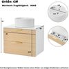 Flieks Waschtisch mit Aufsatzwaschbecken 60 x 45 x 60 cm, wandmontierter Badezimmerschrank mit rundem Keramikwaschbecken, 2 Schubladen, Holzoptik-Fronten Bild 4