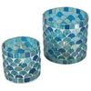Marokkanisches Mosaik Windlicht Rayan Hellblau 2 er Set Bild 4