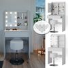 Vicco 'Laura' Schminktisch mit LED-Lichterkette und Hocker, Holzspanplatte weiß, 70 x 40 x 136 cm Bild 2