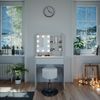 Vicco 'Laura' Schminktisch mit LED-Lichterkette und Hocker, Holzspanplatte weiß, 70 x 40 x 136 cm Bild 4