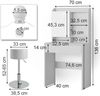 Vicco 'Laura' Schminktisch mit LED-Lichterkette und Hocker, Holzspanplatte weiß, 70 x 40 x 136 cm Bild 3