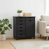 vidaXL Rollschrank Schwarz 63,5 x 39 x 65,5 cm Massivholz Kiefer 42028379 Bild 3