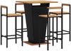 vidaXL 5-tlg. Gartenbar-Set Schwarz Poly Rattan & Massivholz Akazie 3187727 Bild 3