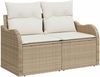 vidaXL Gartensofa mit Kissen Beige 121 x 62 x 69cm Poly-Rattan 42006716 Bild 2