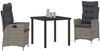vidaXL Garten Essgruppe mit Kissen 3 pcs Grau Poly-Rattan 3380498 Bild 3