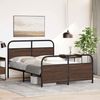 vidaXL Metallbett ohne Matratze Braun Eichen-Optik 137x190 cm 3318660 Bild 4