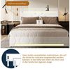 ADWOLT Polsterbett Hydraulisches Doppelbett mit LED Beleuchtung und Ladefunktion (Set, 1-tlg, mit Matratze), 160x200 cm Jugendbett Stauraumbett,Leinen Beige Bild 4