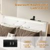 ADWOLT Polsterbett Hydraulisches Doppelbett mit LED Beleuchtung und Ladefunktion (Set, 1-tlg, mit Matratze), 160x200 cm Jugendbett Stauraumbett,Leinen Beige Bild 3