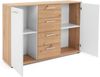 Möbelando 'Jacklin' Sideboard, Spanplatte, 120 x 35 x 85 cm , Artisan Eiche / Weiß Bild 4