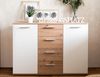 Möbelando 'Jacklin' Sideboard, Spanplatte, 120 x 35 x 85 cm , Artisan Eiche / Weiß Bild 2
