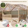 Crazy Pine 'Crazy House' Hausbett mit abnehmbaren Rausfallschutz, Naturholz, Natur, 90x190 cm, mit Schubladen Bild 4