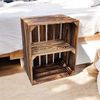 Holzkisten 2er Set mit Regalboden Kurz 50 x 40 x 30cm geflammt Bild 3