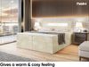 MEBLINI Boxspringbett ASPIN 180x200 cm mit Bettkasten und LED - H3/Beige Samt Polsterbett - Doppelbett mit Topper & Taschenfederkern-Matratze Bild 4