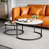 PXloue Couchtisch rund (2-St), 2er Set, Großer Tisch: 70 x 45 cm,Kleiner Tisch: 45 x 40 cm Bild 3