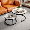 PXloue Couchtisch rund (2-St), 2er Set, Großer Tisch: 70 x 45 cm,Kleiner Tisch: 45 x 40 cm Bild 2