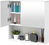 EUGAD Spiegelschrank (1-St) mit Tür, 5 Fächern, aus E1-MDF, Weiß, 54x55x15cm Bild 4