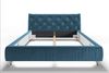 KAWOLA Bett ANNY Polsterbett Kopfteil niedrig Velvet petrol 140x200cm Bild 5