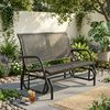 Schaukelbank Gartenbank 2-Sitzer, ca. 120 x 70 x 83 cm – Schwarz Bild 2