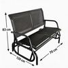 Schaukelbank Gartenbank 2-Sitzer, ca. 120 x 70 x 83 cm – Schwarz Bild 5