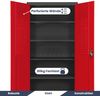 Werkzeugschrank mit Lochwand KESU - 5 Ebenen, Abschließbar | Metallschrank mit Werkzeugwand Werkstattschrank Perforierte Rückwand, 185x92x50cm Anthrazit-Rot Bild 4