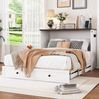 Bett 140x200 cm mit Stauraum und USB-Anschluss – umbaubares Schrankbett aus Kiefernholz, weiß Bild 3