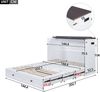 Bett 140x200 cm mit Stauraum und USB-Anschluss – umbaubares Schrankbett aus Kiefernholz, weiß Bild 5