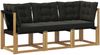 vidaXL Outdoor Mittel- und Ecksofa mit Kissen 3 Stück Weiß 901627 Bild 2
