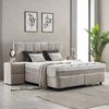 abc bedding Boxspringbett Komfortbett LUCIA im stilvollen braun beige Stoffdesign (Bett mit Topper, 3-St, inkl. Matratze und Topper), Voll-orthopädisches Schlafsystem inklusive Bettkasten Bild 3