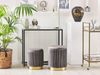 Pouf Samtstoff mit Stauraum grau 2er Set MIRAMAR Bild 3